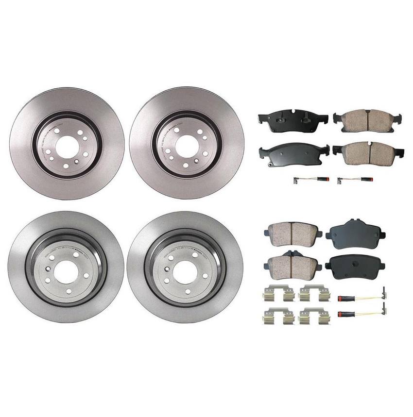 Mercedes Disc Brake Pad and Rotor Kit - Front and Rear (330mm/325mm) (Ceramic) (EURO) 1664230500 - Akebono Euro Ultra-Premium 4122630KIT